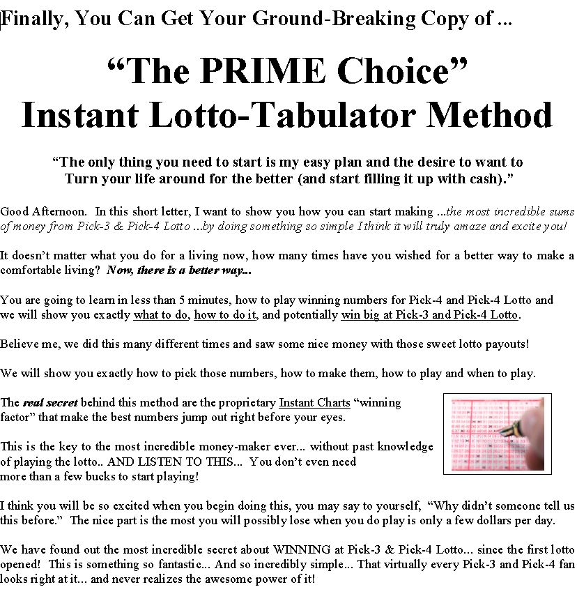 Instant Lotto Tabulator Method